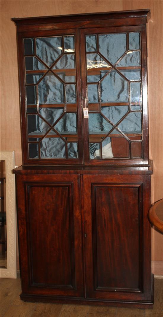 A Victorian mahogany bookcase / cupboard, W.96cm